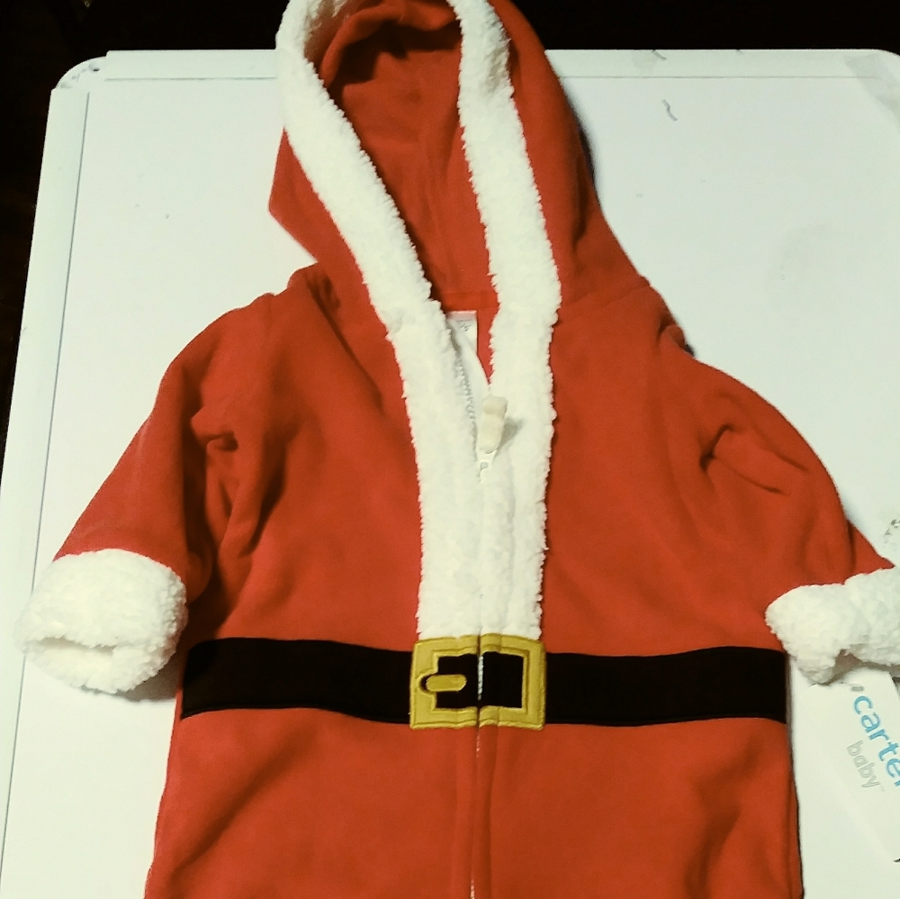 Carters baby santa zip up jumpsuit size 3 months